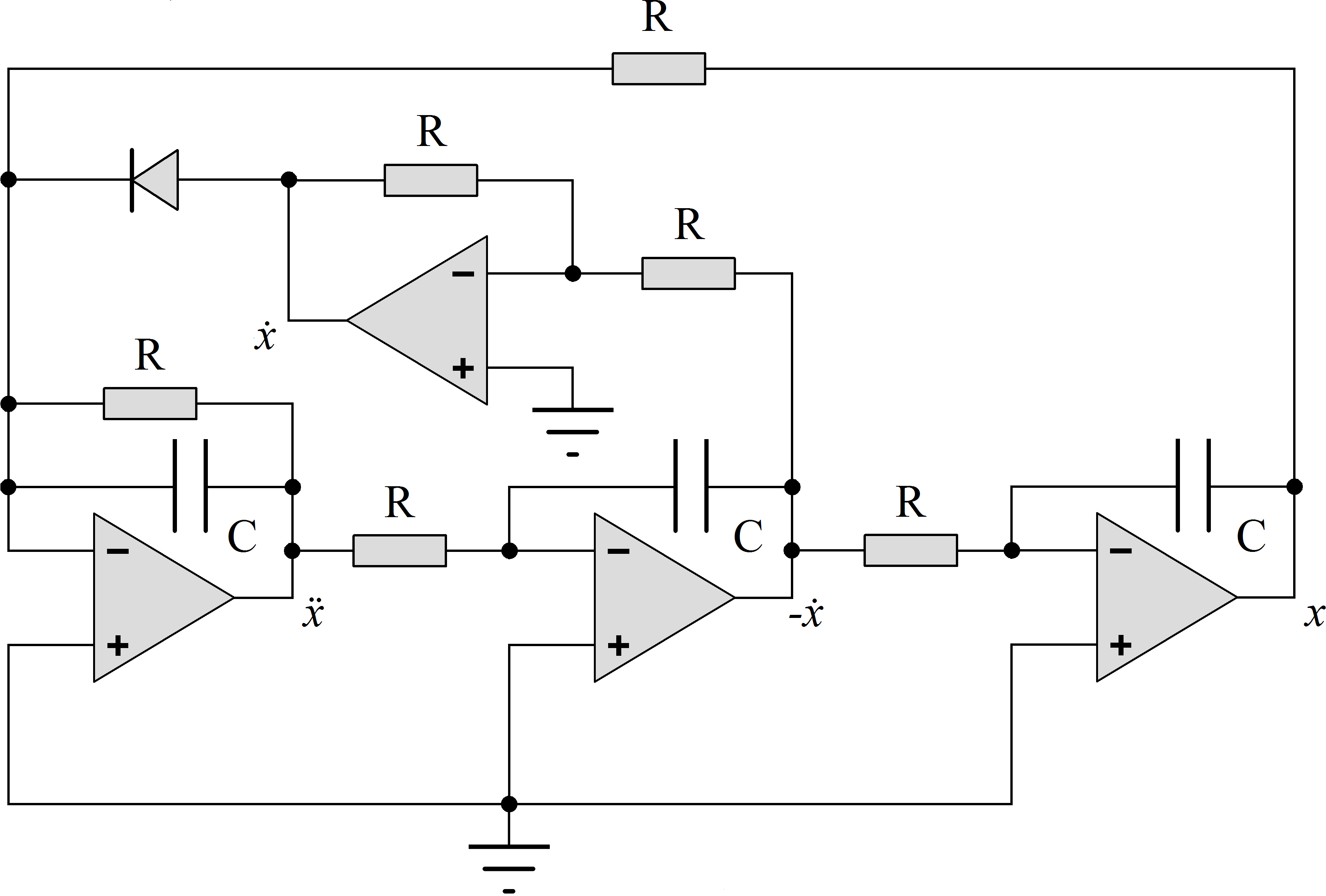 Chaotic circuit schematic